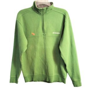 Columbia Mountain Green 1/4 Zip Pullover Fleece Long Sleeve Top Size Small